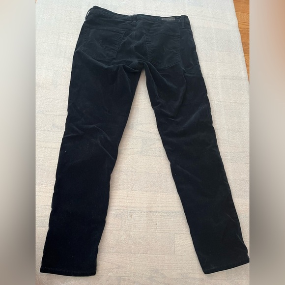 [30RIns27”]AG Moto Stevie Ankle Mid-Rise Slim Straight Black Corduroy - Picture 4 of 9